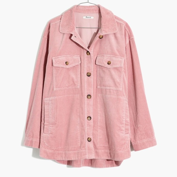 Madewell Jackets & Blazers - MADEWELL Pink Corduroy Button-Up Shirt jacket size xsmall
